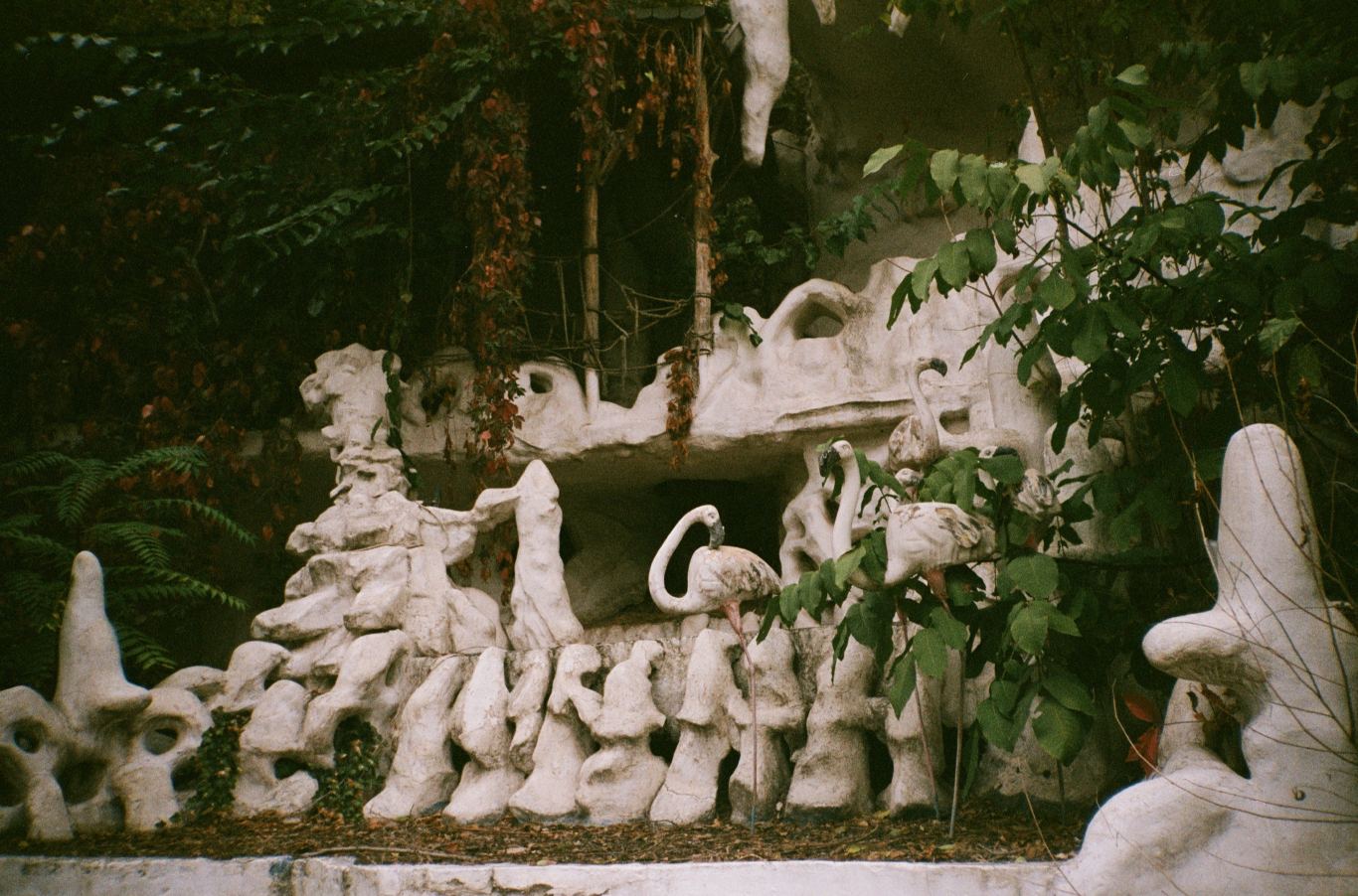 strange sculpures in an abandoned theme park in yerevan armenia