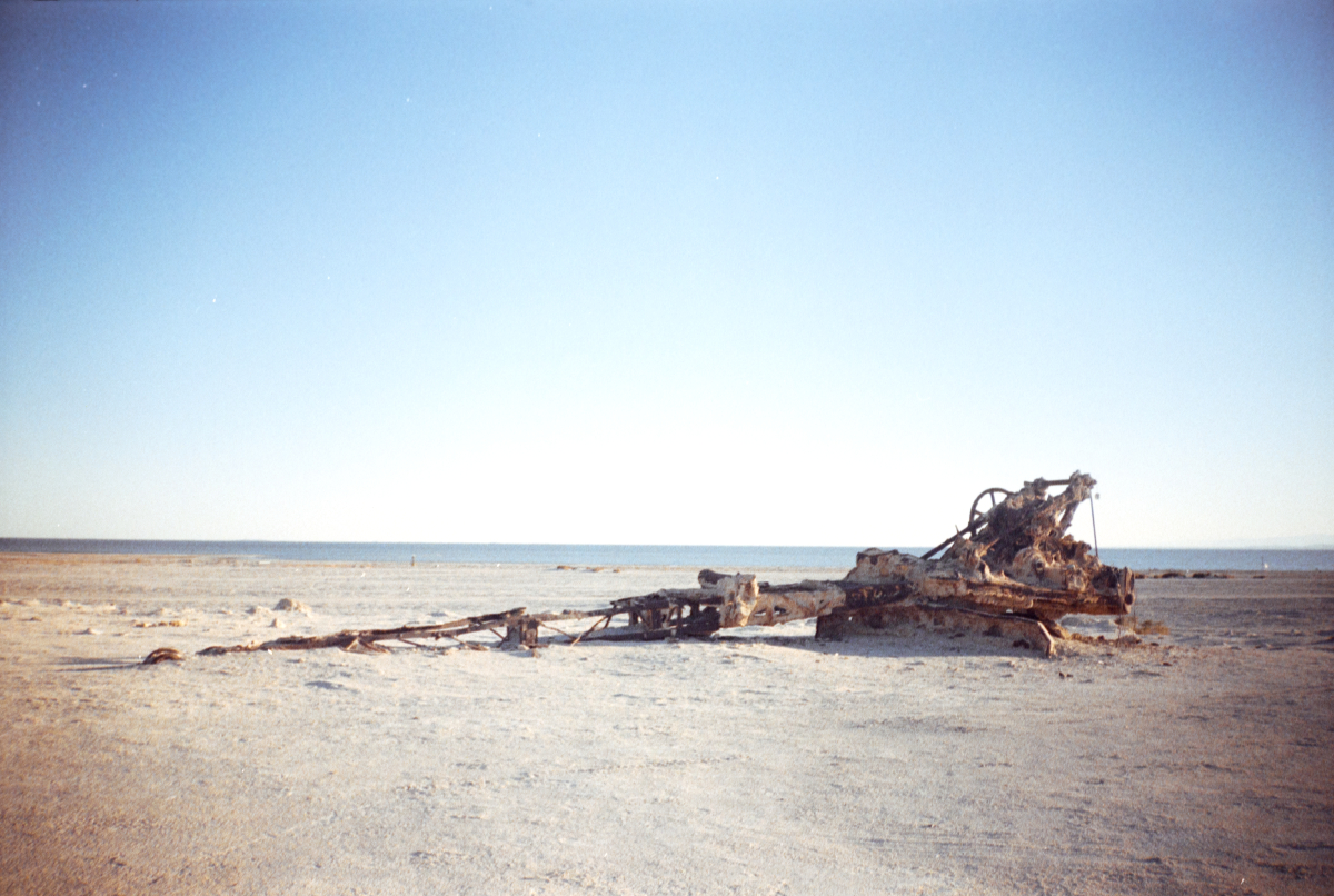 salton sea beach trash art