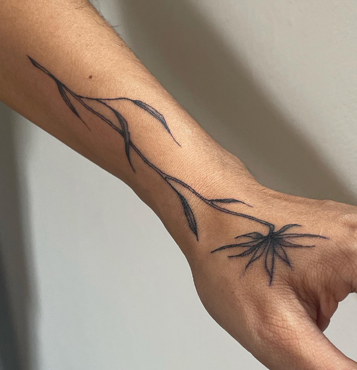 tattoo of a flower on hand and wrist
